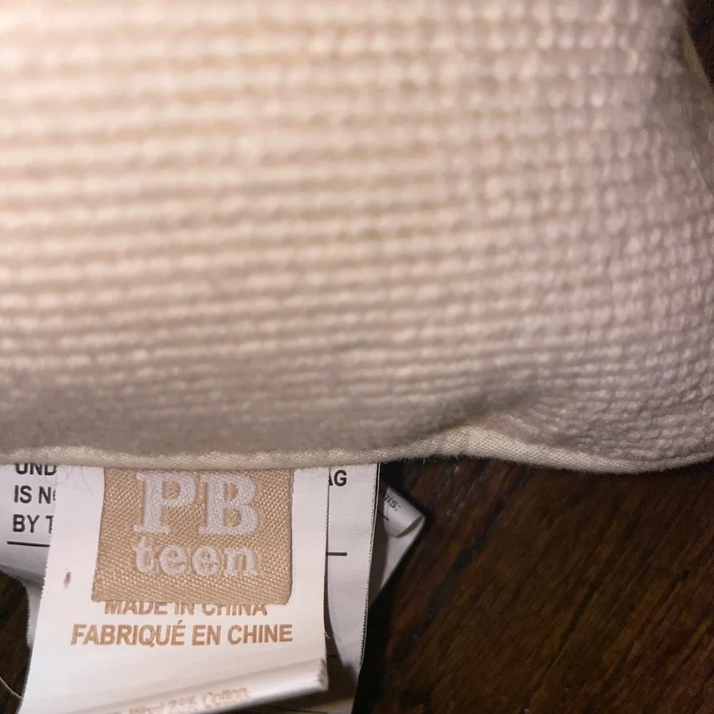 Pottery barn love pillow designed by Emily and Merritt🖤🤍💛